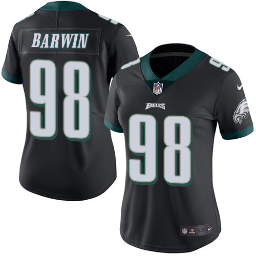 Women's Limited Connor Barwin Nike Jersey Black - #98 Rush NFL Philadelphia Eagles